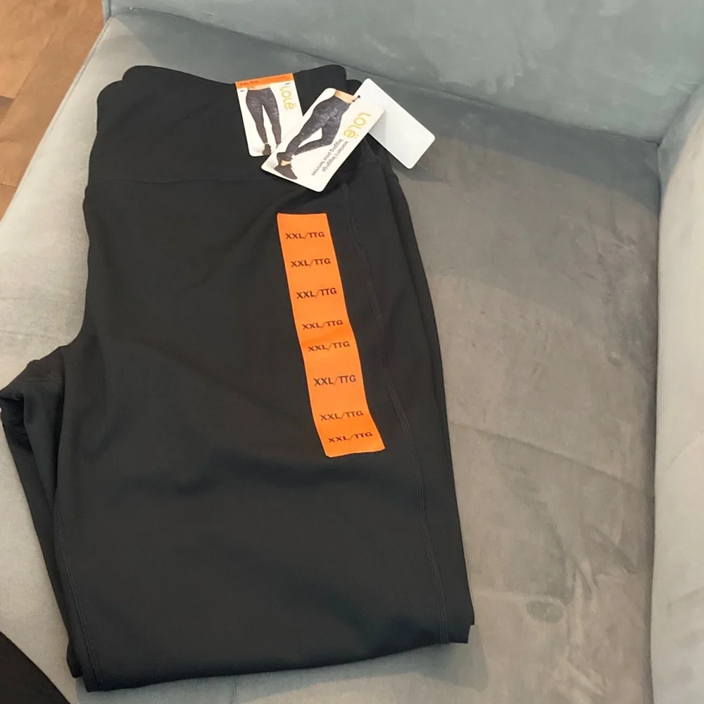 Lole Black Sweatpants with Orange Size Tag - Picture 1 of 4